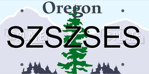 SZSZSES Oregon License Plate