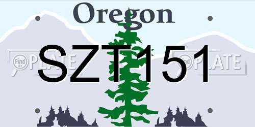 SZT151 Oregon License Plate
