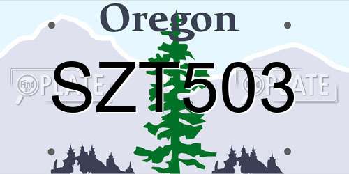 SZT503 Oregon License Plate
