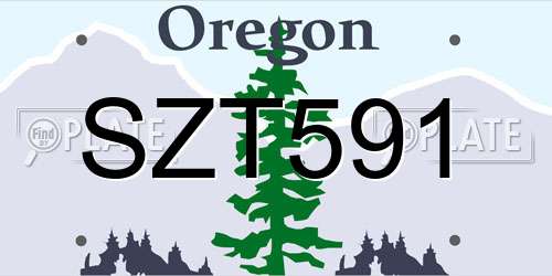 SZT591 Oregon License Plate