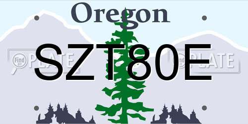 SZT80E Oregon License Plate