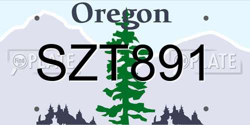 SZT891 Oregon License Plate