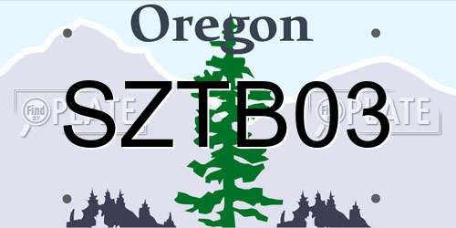 SZTB03 Oregon License Plate