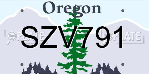 SZV791 Oregon License Plate