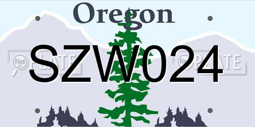 SZW024 Oregon License Plate