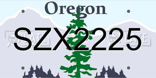 SZX2225 Oregon License Plate