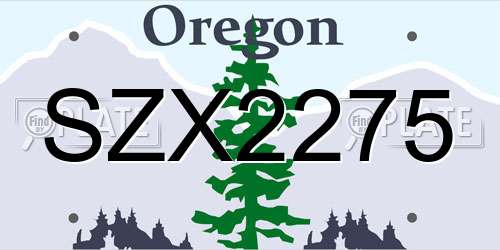 SZX2275 Oregon License Plate
