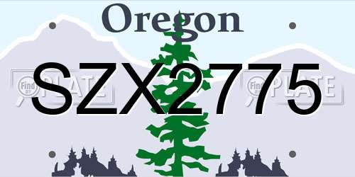 SZX2775 Oregon License Plate