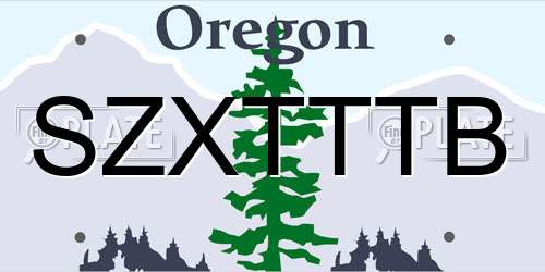 SZXTTTB Oregon License Plate
