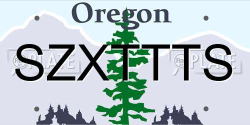 SZXTTTS Oregon License Plate
