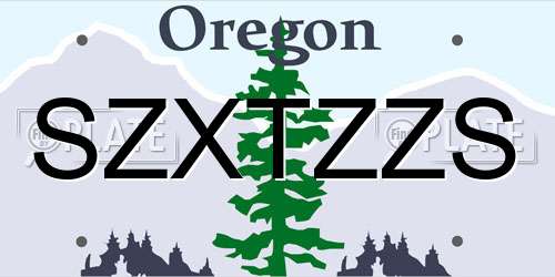 SZXTZZS Oregon License Plate