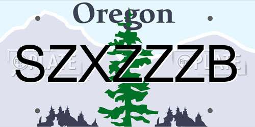 SZXZZZB Oregon License Plate