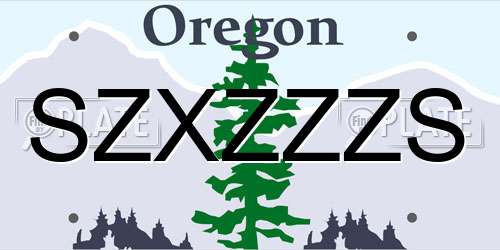 SZXZZZS Oregon License Plate