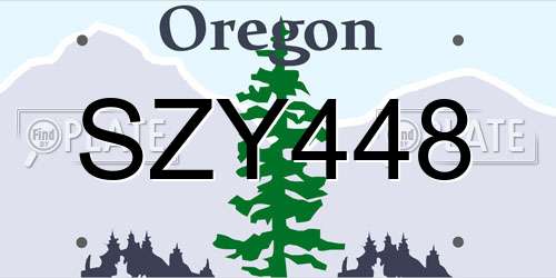 SZY448 Oregon License Plate