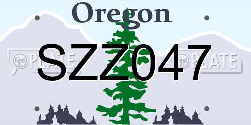 SZZ047 Oregon License Plate