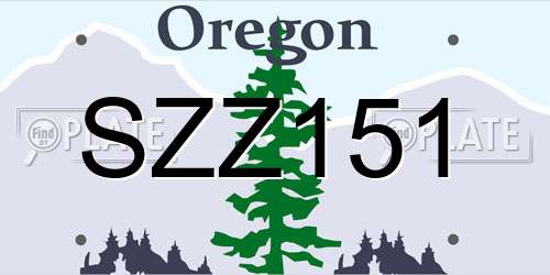 SZZ151 Oregon License Plate