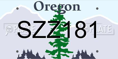 SZZ181 Oregon License Plate
