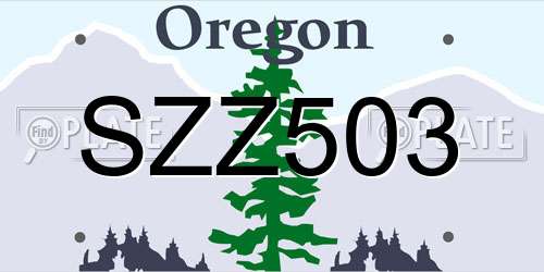 SZZ503 Oregon License Plate