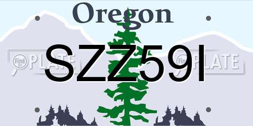 SZZ59I Oregon License Plate