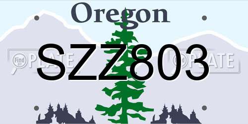 SZZ803 Oregon License Plate