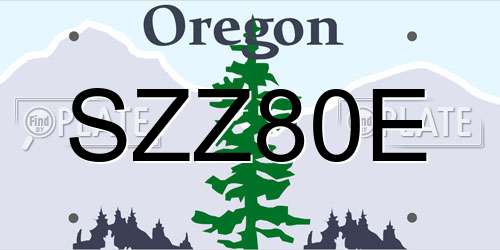 SZZ80E Oregon License Plate