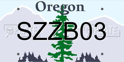 SZZB03 Oregon License Plate