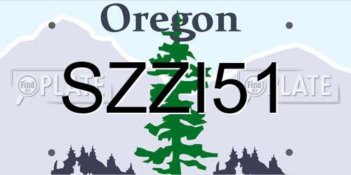 SZZI51 Oregon License Plate