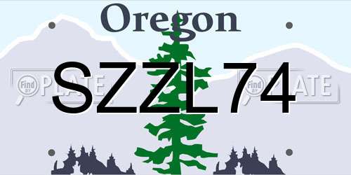 SZZL74 Oregon License Plate