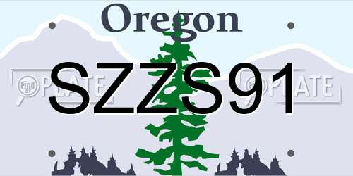 SZZS91 Oregon License Plate