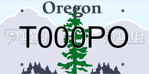 T000PO Oregon License Plate