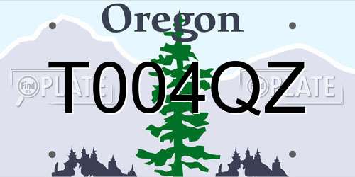 T004QZ Oregon License Plate