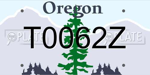 T0062Z Oregon License Plate