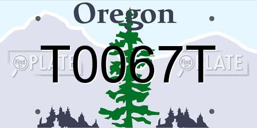 T0067T Oregon License Plate