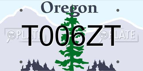 T006ZT Oregon License Plate