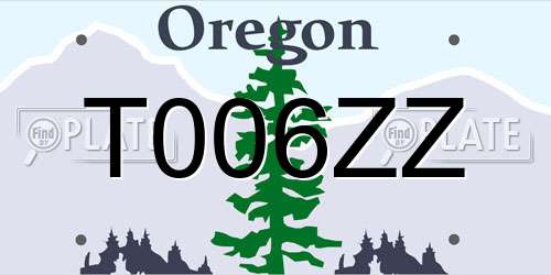 T006ZZ Oregon License Plate