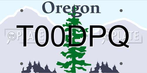 T00DPQ Oregon License Plate