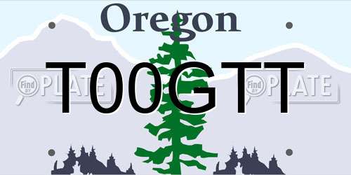 T00GTT Oregon License Plate