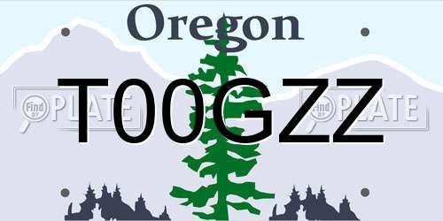 T00GZZ Oregon License Plate