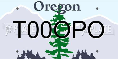 T00OPO Oregon License Plate
