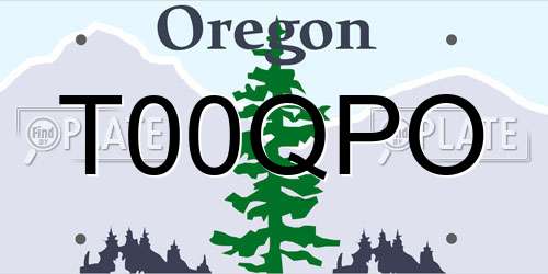 T00QPO Oregon License Plate