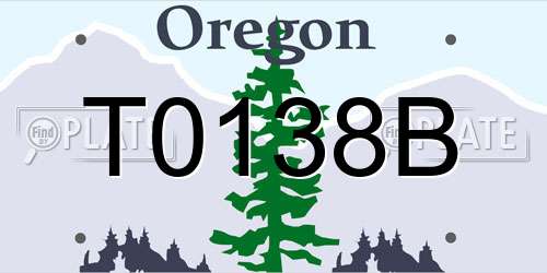 T0138B Oregon License Plate