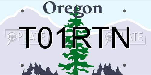 T01RTN Oregon License Plate