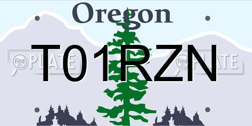 T01RZN Oregon License Plate