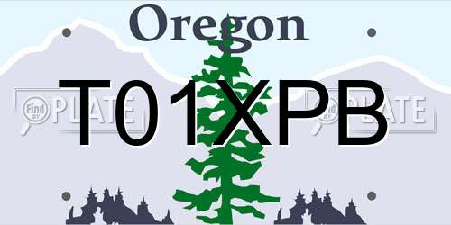T01XPB Oregon License Plate