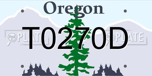 T0270D Oregon License Plate