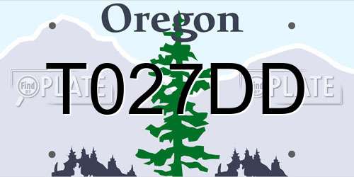 T027DD Oregon License Plate