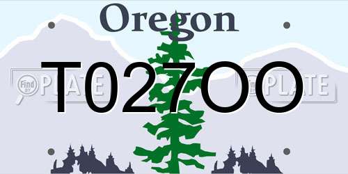 T027OO Oregon License Plate