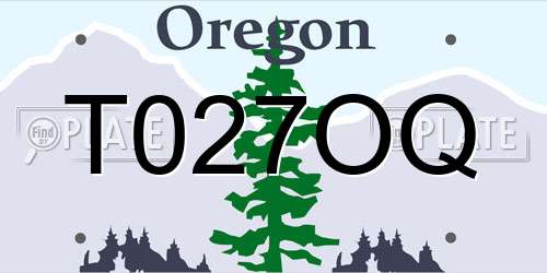 T027OQ Oregon License Plate