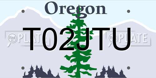 T02JTU Oregon License Plate