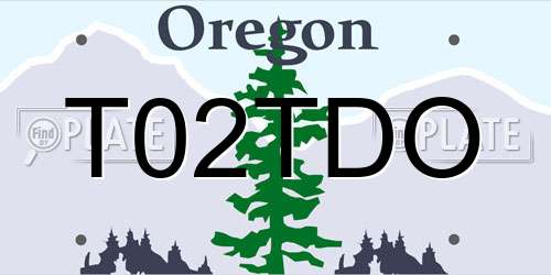 T02TDO Oregon License Plate